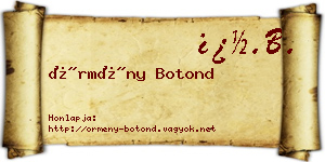 Örmény Botond névjegykártya